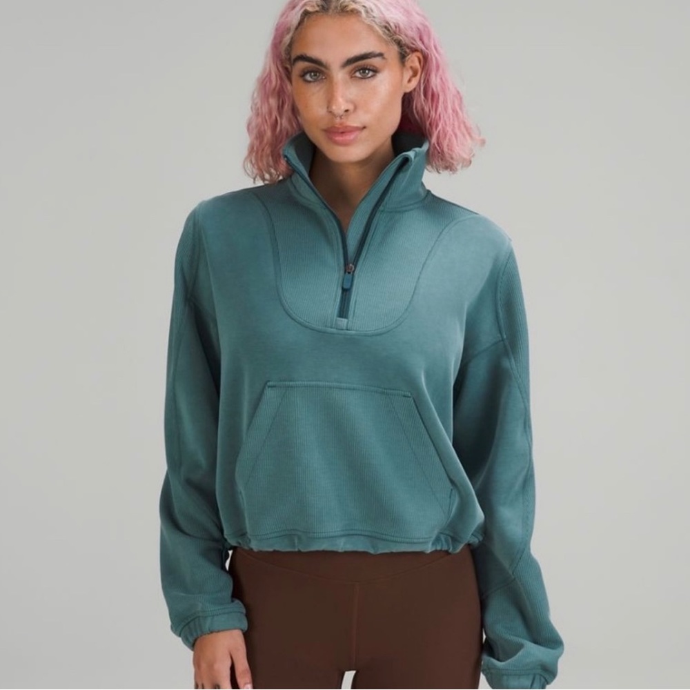 Lululemon brushed softstreme ribbed half zip
